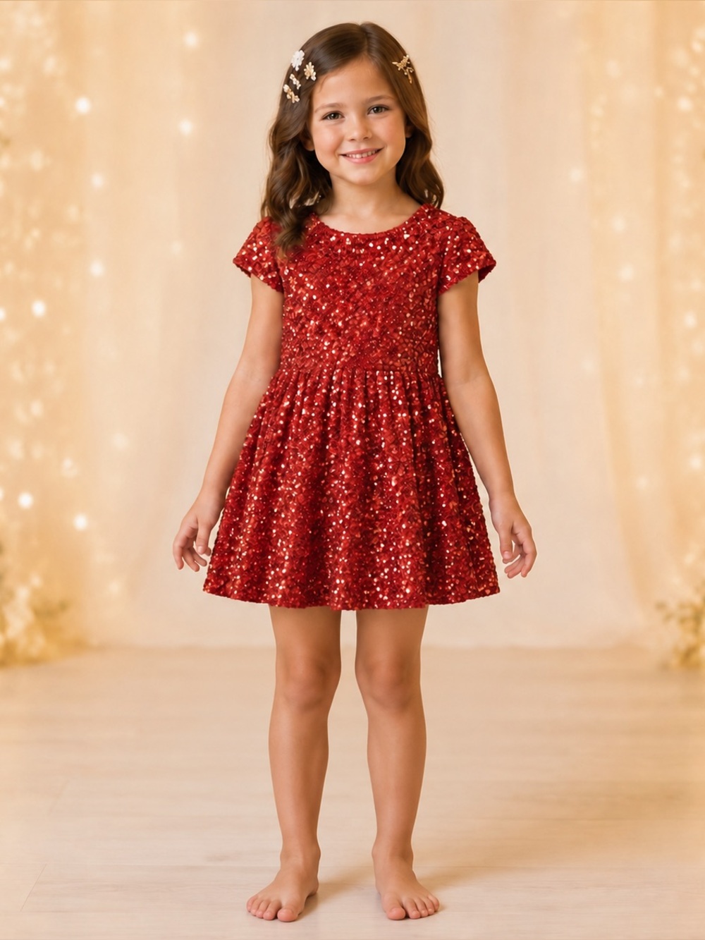 Joyfolie Ansel Sequin Dress Red Size 8 Holiday Party Dress